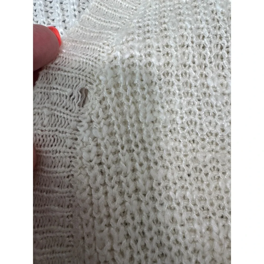 Sugar Rush Girls Ivory Open Front Cardigan Lace Trim Knit Sweater XL RN 69377